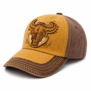 vintage skull embroidery cap