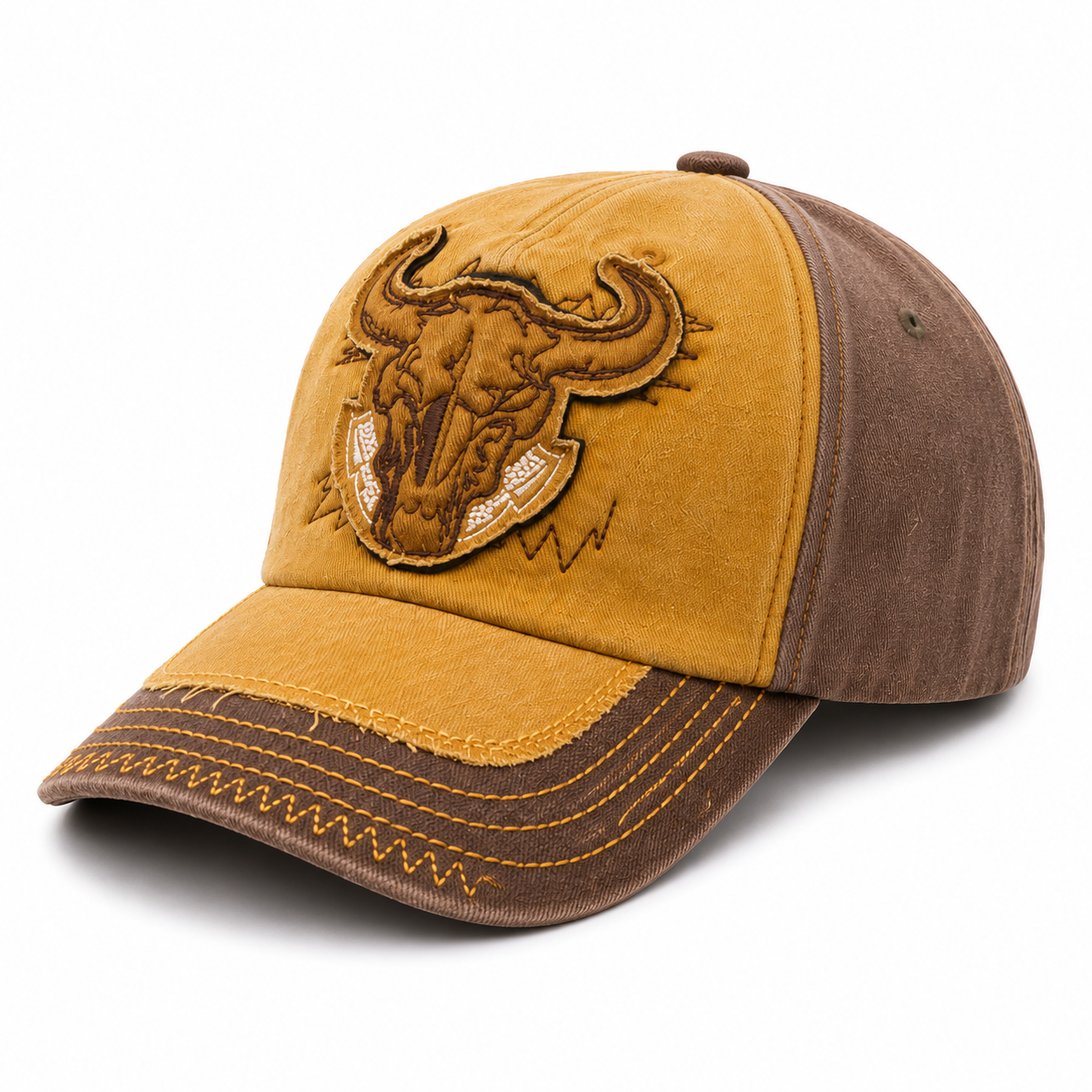 Home vintage skull embroidery cap