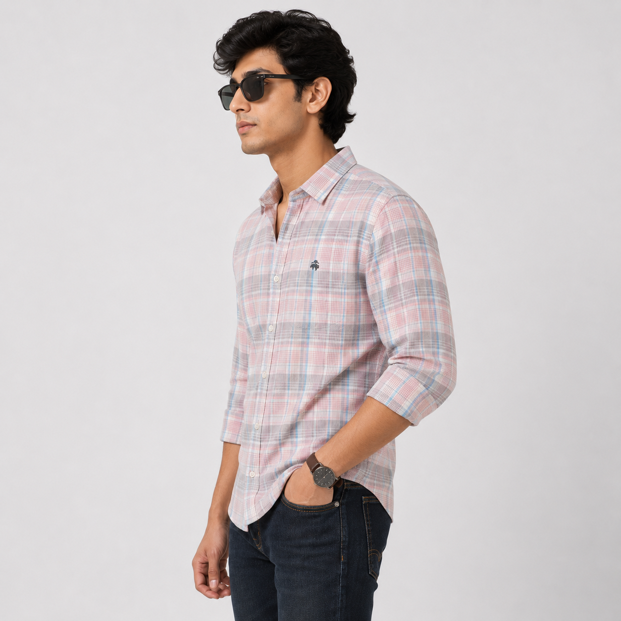 ralph lauren pink grey check 02