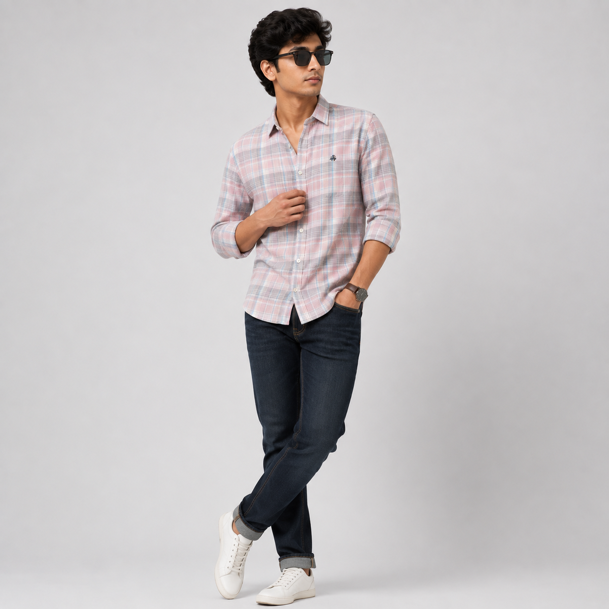 ralph lauren pink grey check 03